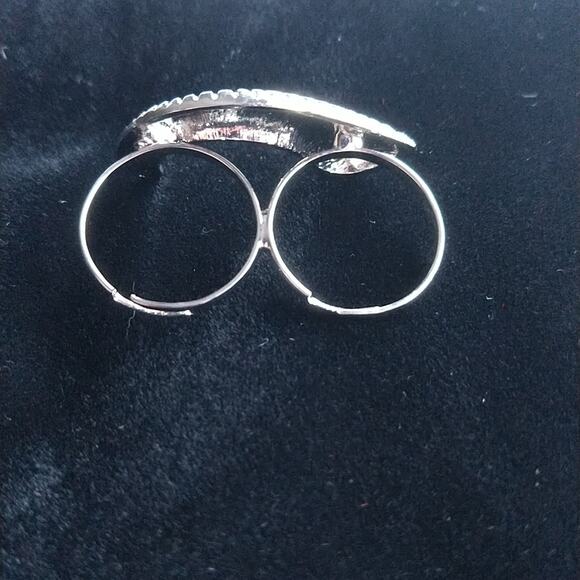 Ring Worm, Adjustable Double Finger Ring; Worm or Ram Horn OSFA both bands - Picture 7 of 11